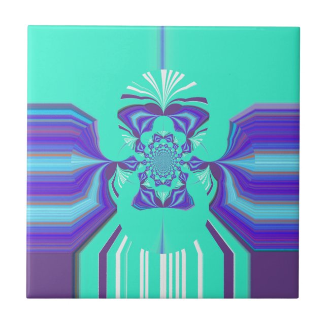 Beautiful Purple Cyan Iridescent Blue vector color Tile (Front)