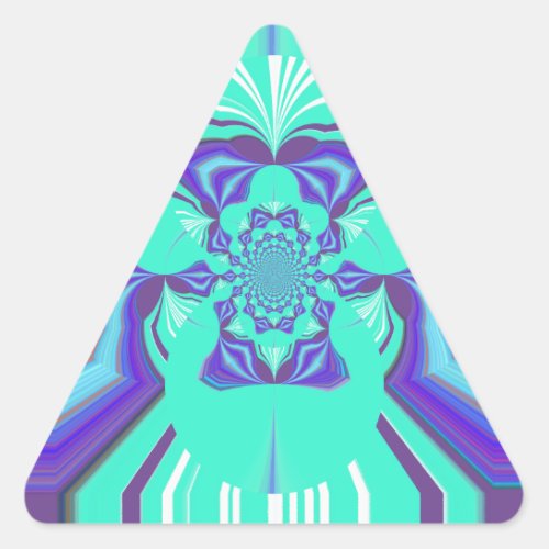 Beautiful Purple Cyan Iridescent Blue vector color Triangle Sticker