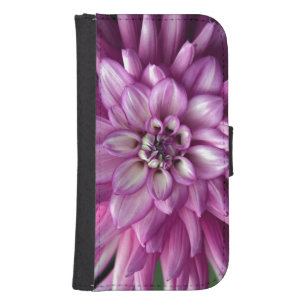 Beautiful purple dahlia flower galaxy s4 wallet case