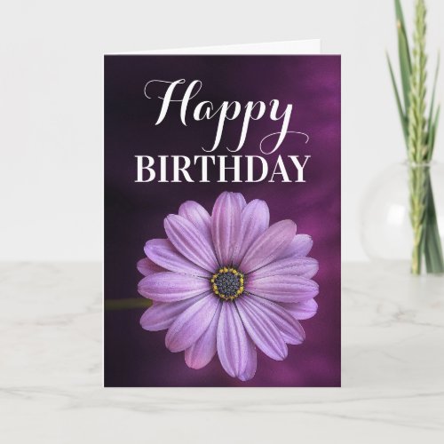 Beautiful Purple Daisy Birthday Card