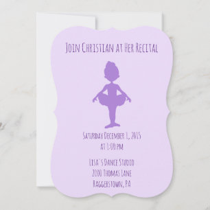 Beautiful Purple Dance Recital Invitation