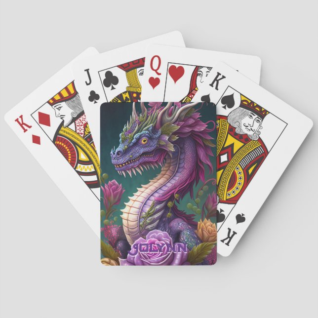 Beautiful Purple Dragon  Poker Cards (Back)