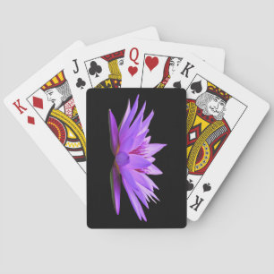 Beautiful Purple Floating Water Lily Poker Cards