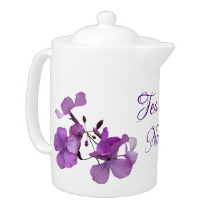 Beautiful purple floral boho stylish elegant cute teapot