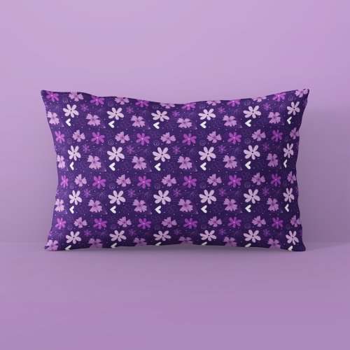 Beautiful Purple Floral Daisy Flower Pattern Pillow Case