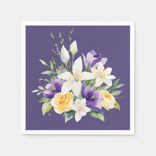 Beautiful Purple Floral Easter Blossoms Napkins