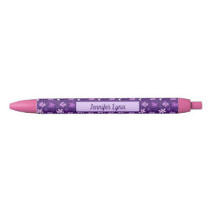 Beautiful Purple Floral Girly Custom Pen