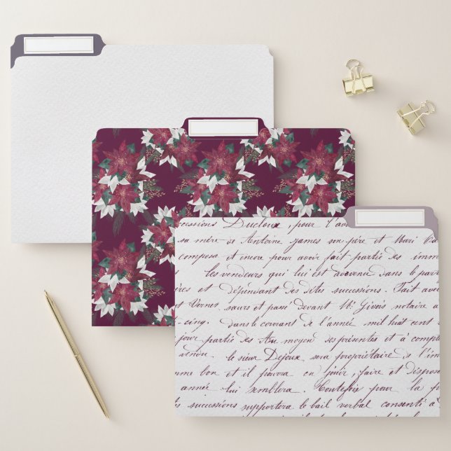 Beautiful Purple Floral Holiday Theme File Folder (Set)
