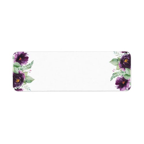 Beautiful Purple Floral Pattern Address Label