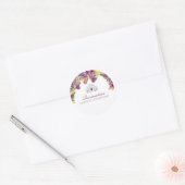 Beautiful Purple Floral Quinceanera Classic Round Sticker (Envelope)