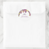 Beautiful Purple Floral Quinceanera Classic Round Sticker (Bag)