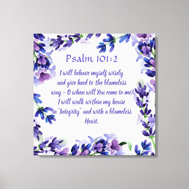 Beautiful Purple Floral Watercolor Wall Art (Front)