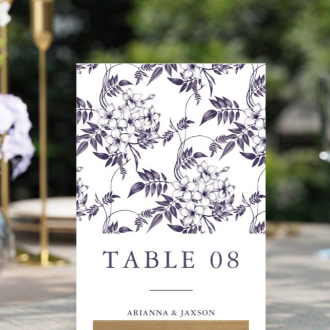 Beautiful Purple Floral Wedding Table Number (Creator Uploaded)