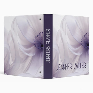 Beautiful purple flower closeup  3 ring binder