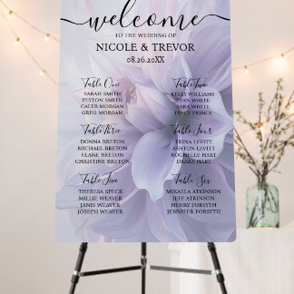 Beautiful Purple Flower Closeup Seating Chart Foam Board