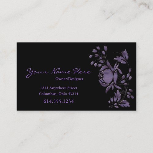 Beautiful Purple Flower Design Business Cards