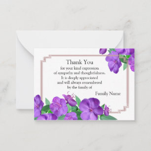 Beautiful Purple Flower Thank You Card