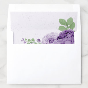 beautiful purple flowers greenery wedding envelope liner