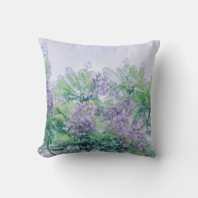Beautiful Purple Flowers Throw Pillow (Front)