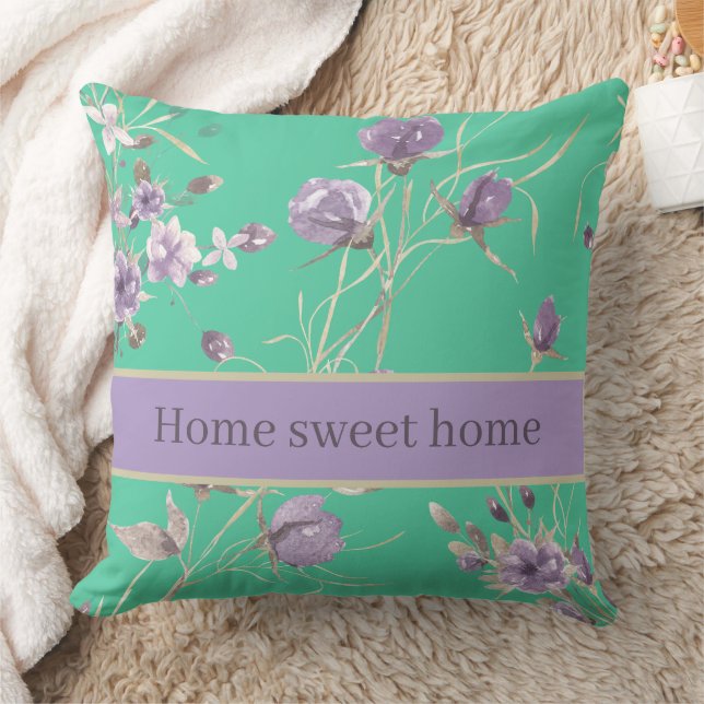 Beautiful Purple Flowers Winter Throw Pillow (Blanket)