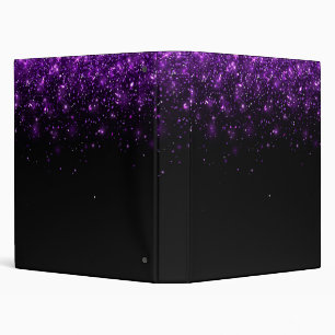 Beautiful Purple Glitter  3 Ring Binder