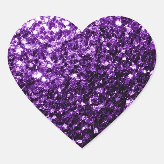 Beautiful Purple glitter sparkles Heart Sticker Zazzle