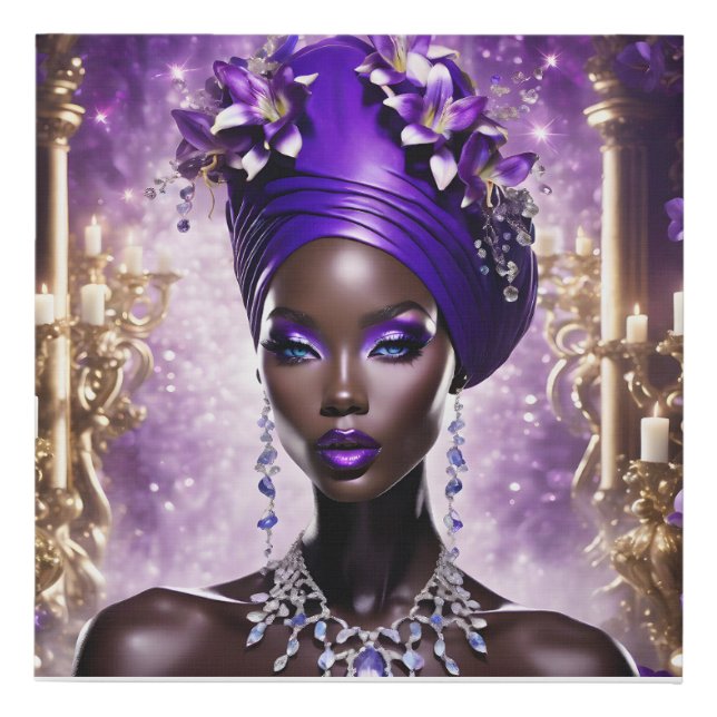 Beautiful Purple Goddess Faux Canvas Print (Front)