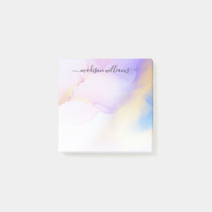 Beautiful Purple Gold Watercolor Luxury Script Post-it Notes