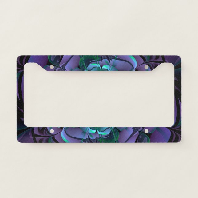 Beautiful Purple & Green Aeonium Arboreum Zwartkop License Plate Frame (Front)