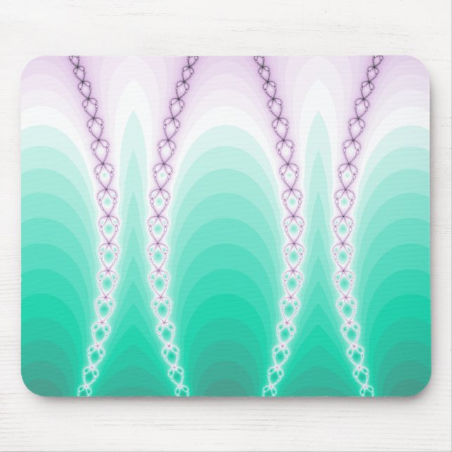 Beautiful Purple Green Gradient Fractal Chain Mouse Pad (Front)
