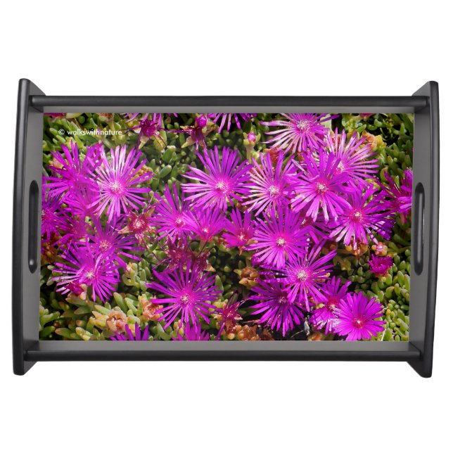 Beautiful Purple Iceplants Serving Tray (Front)