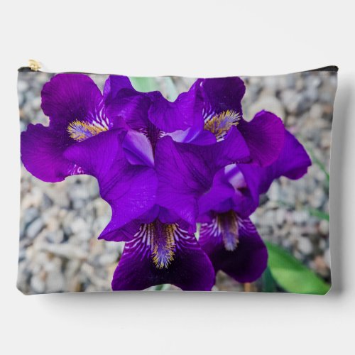 Beautiful purple iris accessory pouch