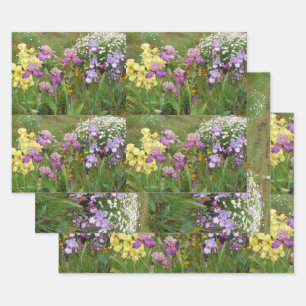 Beautiful Purple Iris Flower floral Garden Irises Wrapping Paper Sheets