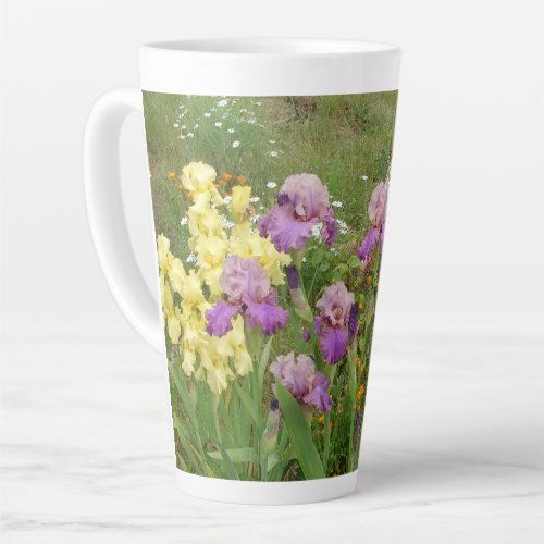 Beautiful Purple Iris Flower floral Garden Photo C Latte Mug