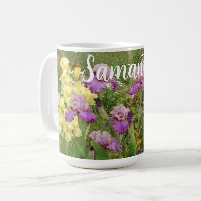 Beautiful Purple Iris Flower floral Garden Womans  Coffee Mug (Front Left)