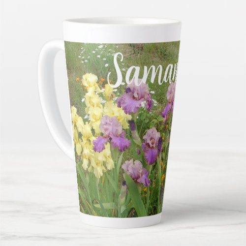 Beautiful Purple Iris Flower floral Garden Womans  Latte Mug