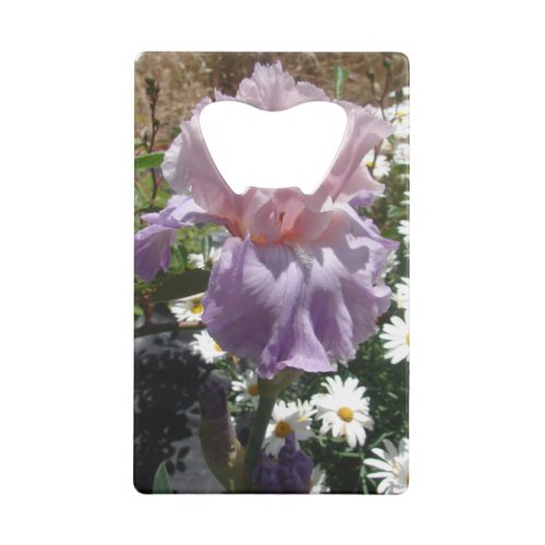 Beautiful Purple Iris Flower floral Photo Credit Card Bottle Opener