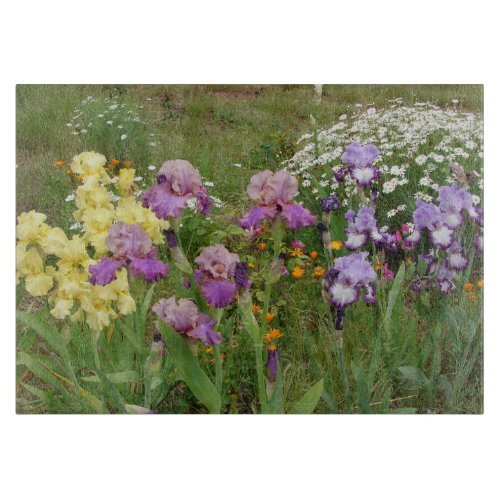 Beautiful Purple Iris Flower floral Photo Cutting Board
