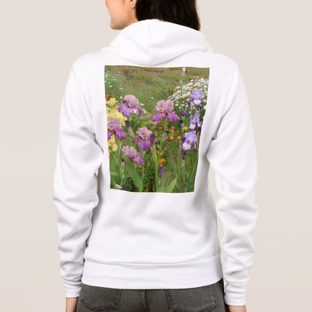 Beautiful Purple Iris Flower floral Photo Hoodie (Back)
