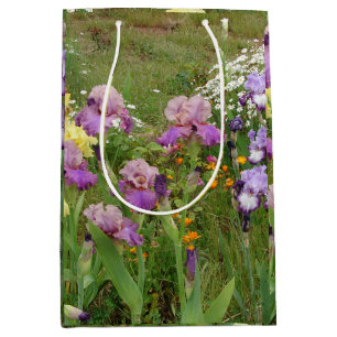 Beautiful Purple Iris Flower floral Photo Medium Gift Bag