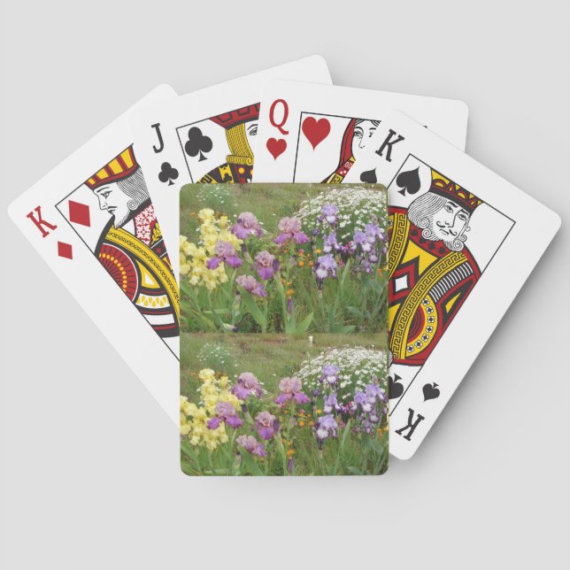 Beautiful Purple Iris Flower floral Photo Poker Cards (Back)
