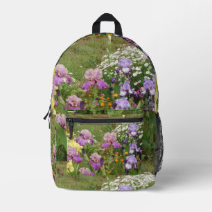 Beautiful Purple Iris Flower floral Photo Printed Backpack