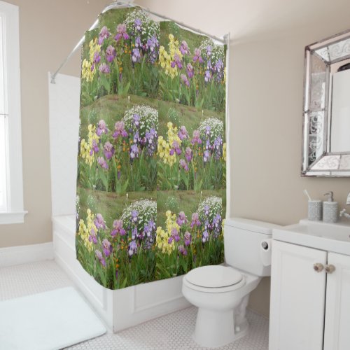 Beautiful Purple Iris Flower floral Photo Shower Curtain