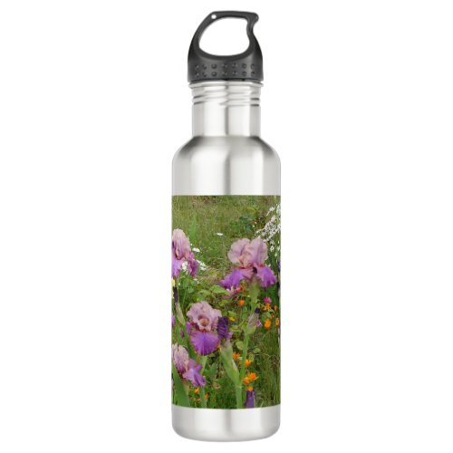 Beautiful Purple Iris Flower floral Photo Stainless Steel Water Bottle