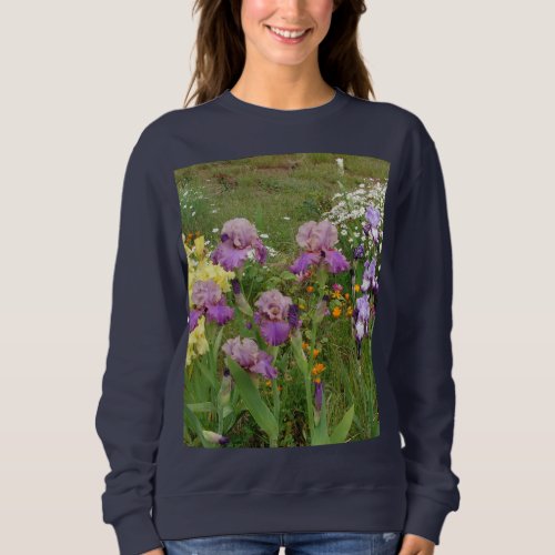 Beautiful Purple Iris Flower floral Photo Sweatshirt