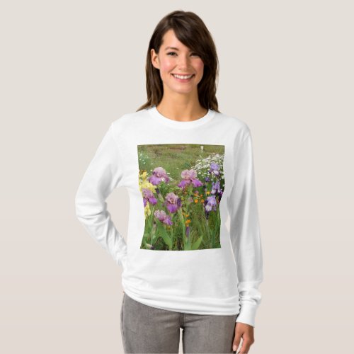 Beautiful Purple Iris Flower floral Photo T_Shirt