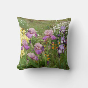 Beautiful Purple Iris Flower floral Photo Throw Pillow
