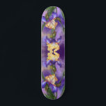 Beautiful Purple Iris Flower Migned Art Painting  Skateboard<br><div class="desc">Beautiful Purple Iris Flower Migned Art Painting   - Irises Flowers and Leaves</div>