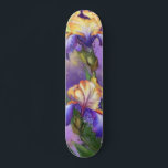 Beautiful Purple Iris Flower Migned Art Painting   Skateboard<br><div class="desc">Beautiful Purple Iris Flower Migned Art Painting   - Irises Flowers and Leaves</div>