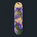 Beautiful Purple Iris Flower Skateboard<br><div class="desc">Beautiful Purple Iris Flowers Skateboards MIGNED Painting</div>